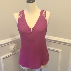 Express Mixed Media Sleeveless Top